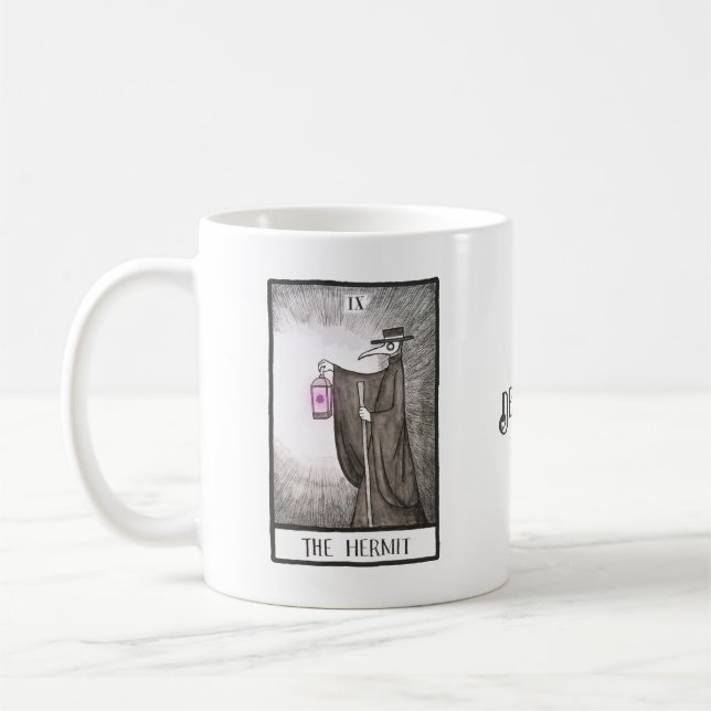 Plague Doctor Hermit Tarot Goth Art Individuelle N Kaffeetasse (Links)