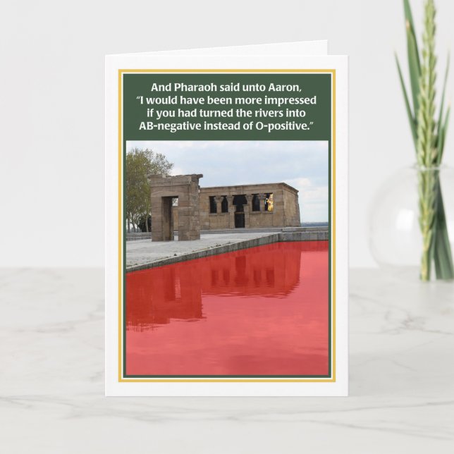 Plague of Blood AB-negativ Funny Passover Card Karte (Vorderseite)