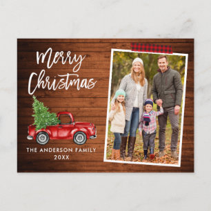 Plaid-Bastelband-Pinsel Schriftzug Lastwagen Holz  Postkarte