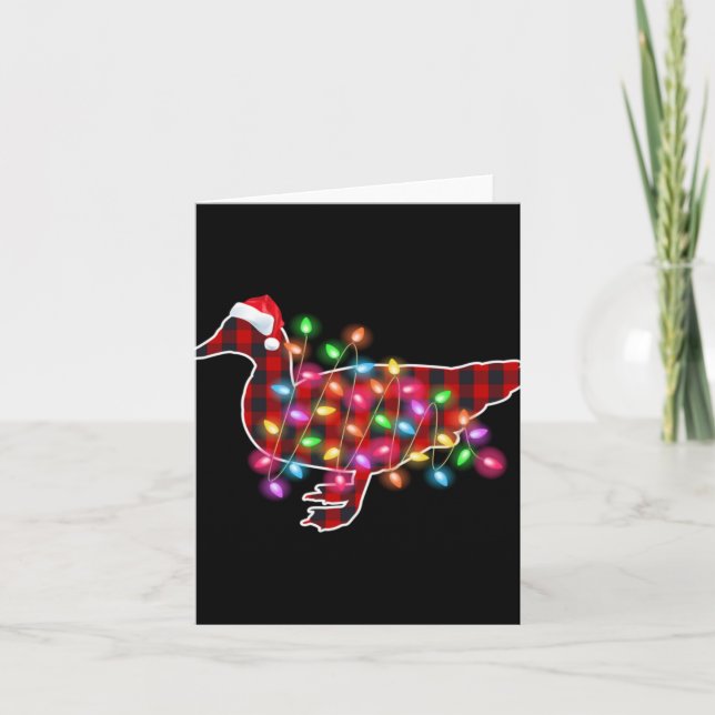 Plaid Buffalo Duck Christmas Pajamas Xmas Lights F Karte (Vorderseite)