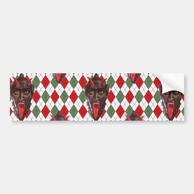 plaid christmas krampus autoaufkleber (Vorne)