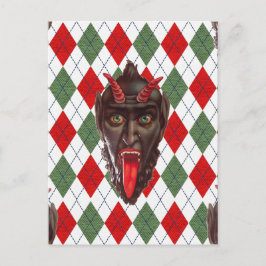 plaid christmas krampus feiertagspostkarte