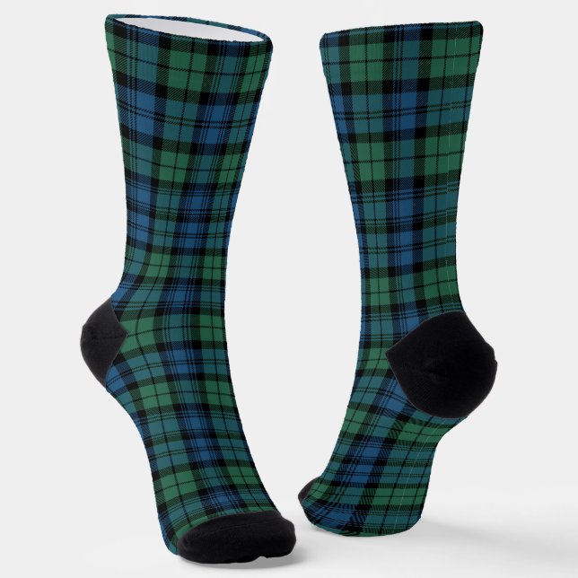 Plaid Elegant Campbell Green Rustic Tartan Socken (Gewinkelt)