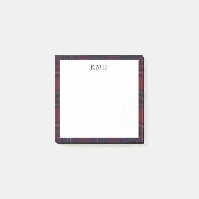 Plaid Elegant Post-It Notes Klebezettel (Vorderseite)