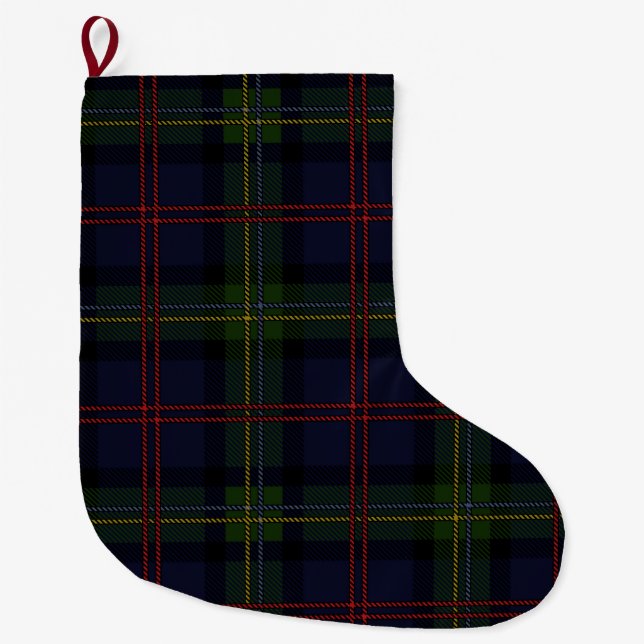 Plaid Elegant Rustic Holiday Tartan Großer Weihnachtsstrumpf (Vorderseite)