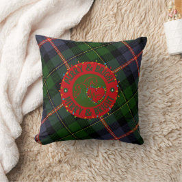 Plaid Fleece Throw Pillow Merry & Bright Kissen