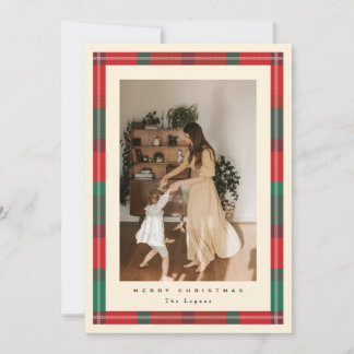 Plaid Frame Holiday Card Feiertagskarte