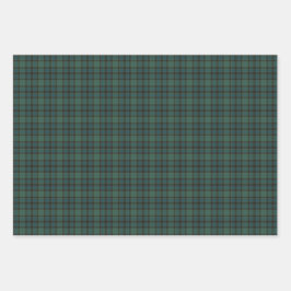Plaid Green Blue Tartan Holiday Geschenkpapier Set