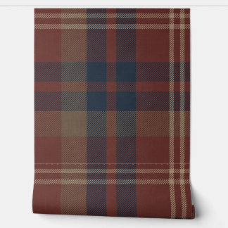 Plaid in Ruby Red and Navy Blue Tapete