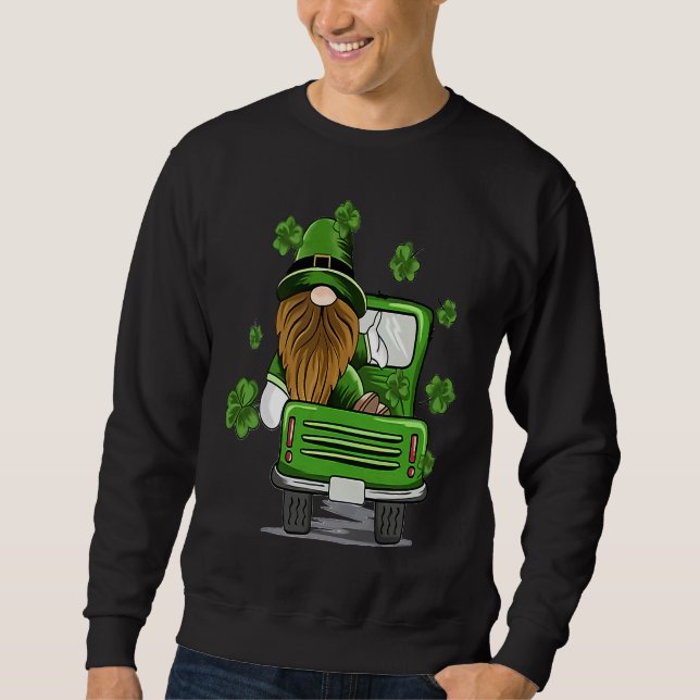 Plaid Leprechaun Monster Truck St Patrick's Day Lu Sweatshirt (Vorderseite)