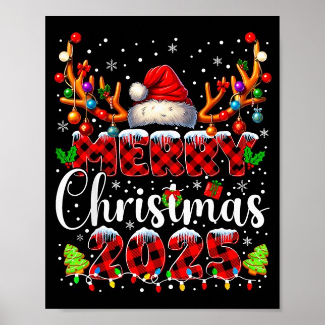 Plaid Merry Christmas 2025 Xmas Family Matching Pa Poster (Vorne)