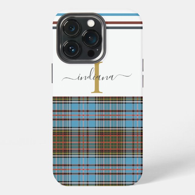 Plaid Monogramm Schrift Clan Anderson Tartan iPhone Hülle (Hinten)