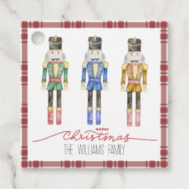 Plaid Nutcracker Holiday Square Gift Tags Geschenkanhänger