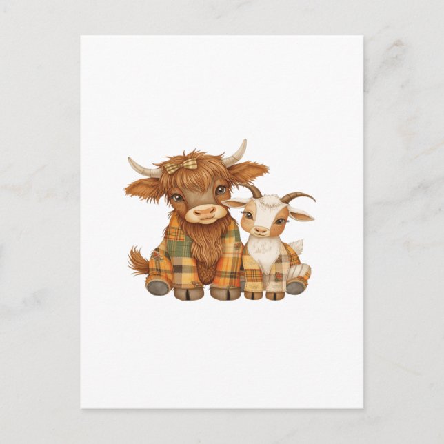 Plaid & Precious Pals Postkarte (Vorderseite)