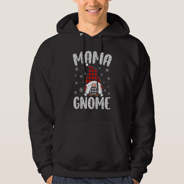 Plaid Print Hat Mama Gnomes Family Matching Hoodie (Vorderseite)