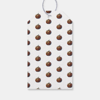 Plaid Pumpkin Halloween Gift Tag Geschenkanhänger