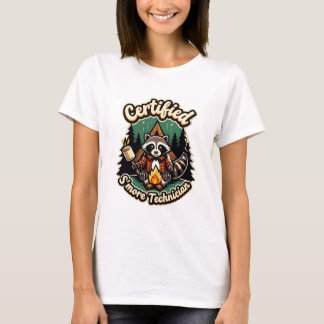 Plaid Raccoon S’more Expert – Campfire Night T-Shirt