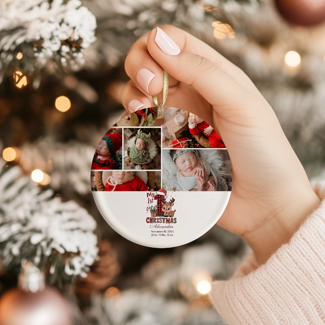 Plaid Reindeer  Photo  First Christmas Ornament (Von Creator hochgeladen)