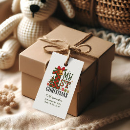 Plaid Rustic First Christmas Geschenkanhänger