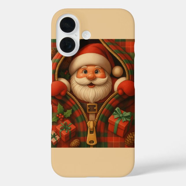 Plaid Santa Claus Christmas Design  Case-Mate iPhone Hülle (Rückseite)