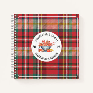 Plaid Seafood Cookout Familien-Crawfish-Kochrezept Notizbuch