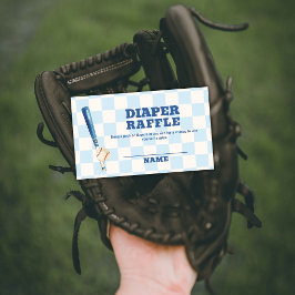 Plaid Slugger Baseball Diaper Raffle Baby Shower Begleitkarte
