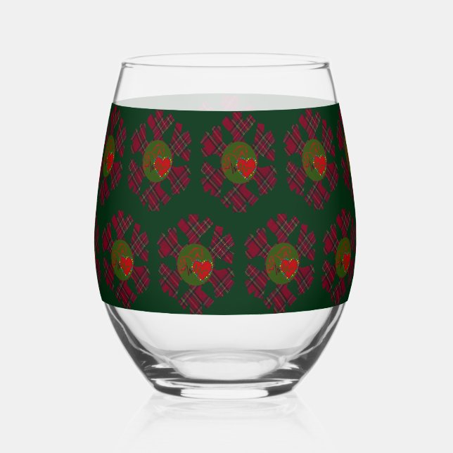 Plaid Snowflake Glassware Weinglas Ohne Stiel (Vorderseite)
