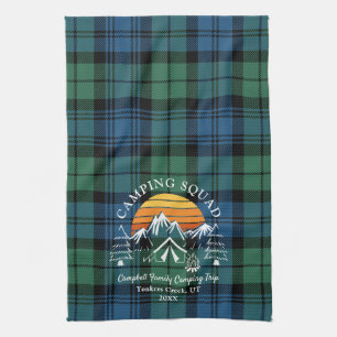 Plaid Tartan Retro Familie Camping-Trupp Campbell Geschirrtuch