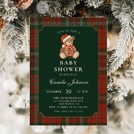 Plaid Teddy Bear Baby Shower Invitation Einladung