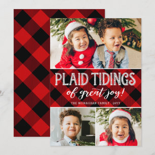 Plaid Tidings 3 Fotos Rote Collage Weihnachten