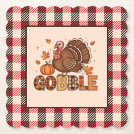 Plaid & Whimsy – Festive Thanksgiving Turkey Untersetzer