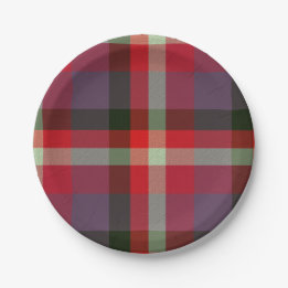 Plaid With Patterened Texture Pappteller