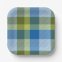 Plaid With Patterened Texture Pappteller