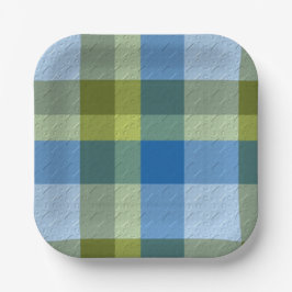 Plaid With Patterened Texture Pappteller