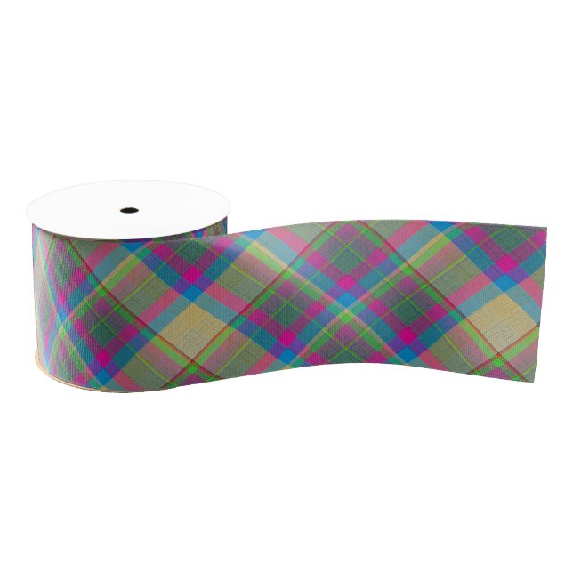 Plaid With Pattern Ribbon Ripsband (Spule)