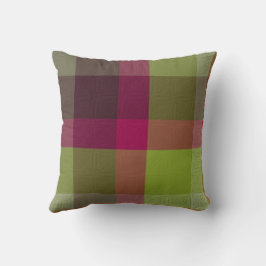 Plaid With Pattern Throw Pillow Kissen