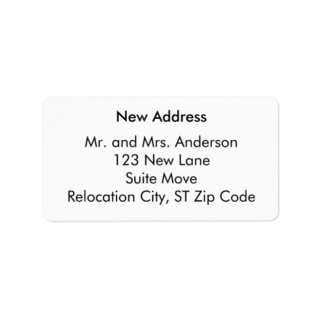 Plain and Simple New Address Labels Adressaufkleber (Vorne)