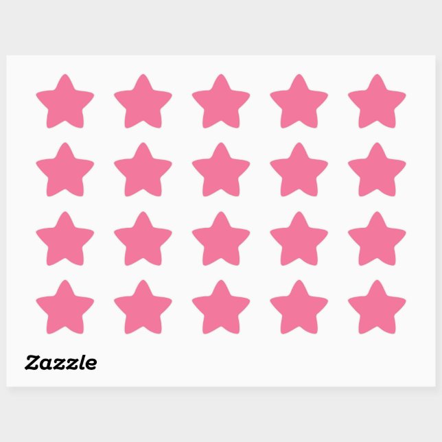 Plain color solid rosy watermelon pink Stern-Aufkleber (Blatt)