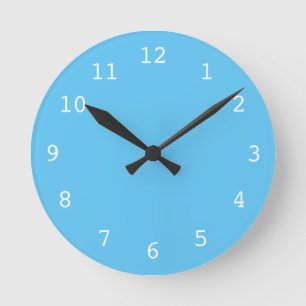 Plain light blue clock runde wanduhr