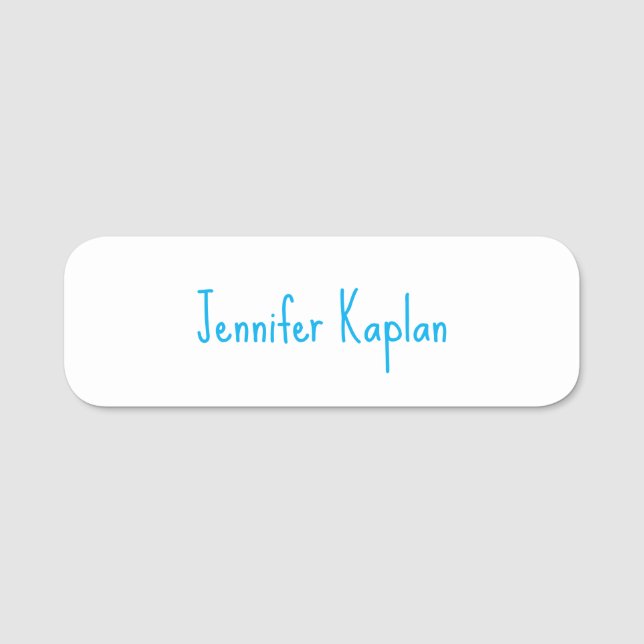 Plain Minimalist Professional Casual Handwriting Namensschild (Vorderseite)