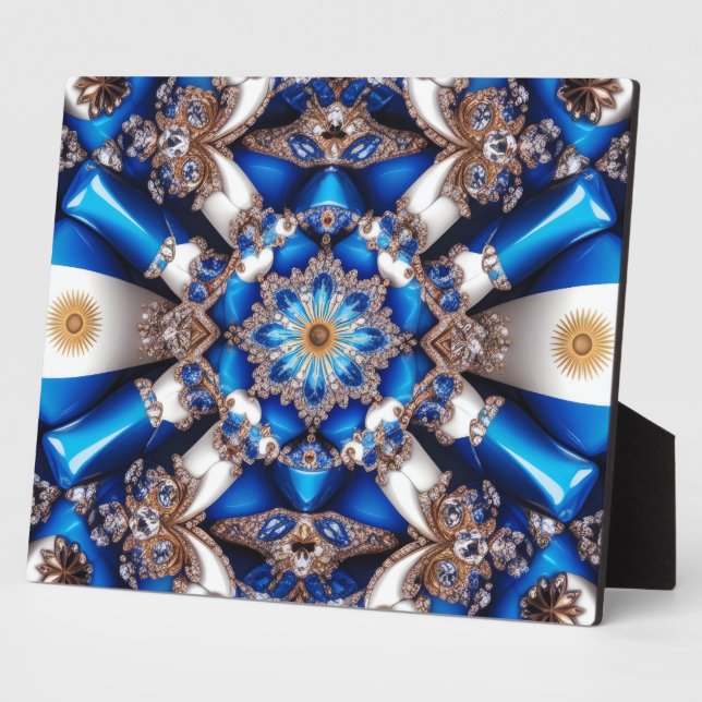 Plain mit argentinischen Farben Modernes Design Fotoplatte (Seite)