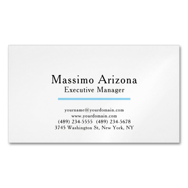 Plain Modern Minimalist  Magnetische Visitenkarte (Vorderseite)