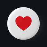 Plain Modern White Red Love Heart Graphic Button<br><div class="desc">Plain Minimalist Modern Designs. They're all simple,  attractive,  unique.</div>