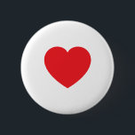 Plain Modern White Red Love Heart Graphic Button<br><div class="desc">Plain Minimalist Modern Designs. They're all simple, attractive, unique.</div>