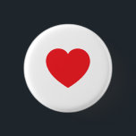 Plain Modern White Red Love Heart Graphic Button<br><div class="desc">Plain Minimalist Modern Designs. They're all simple,  attractive,  unique.</div>