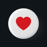 Plain Modern White Red Love Heart Graphic Button<br><div class="desc">Plain Minimalist Modern Designs. They're all simple, attractive, unique.</div>