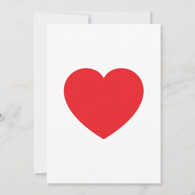 Plain Modern White Red Love Heart Graphic Dankeskarte (Vorderseite)