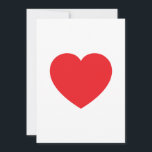 Plain Modern White Red Love Heart Graphic Feiertagskarte<br><div class="desc">Plain Minimalist Modern Designs. They're all simple,  attractive,  unique.</div>