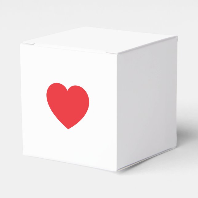 Plain Modern White Red Love Heart Graphic Geschenkschachtel (Vorderseite)