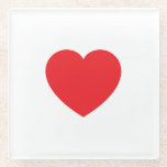 Plain Modern White Red Love Heart Graphic Glasuntersetzer<br><div class="desc">Plain Minimalist Modern Designs. They're all simple, attractive, unique.</div>